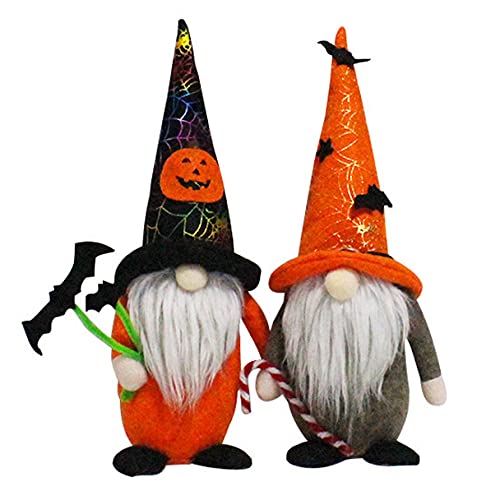 2 Pack Halloween Gnomes en Peluche Décor Scandinave Nordique
